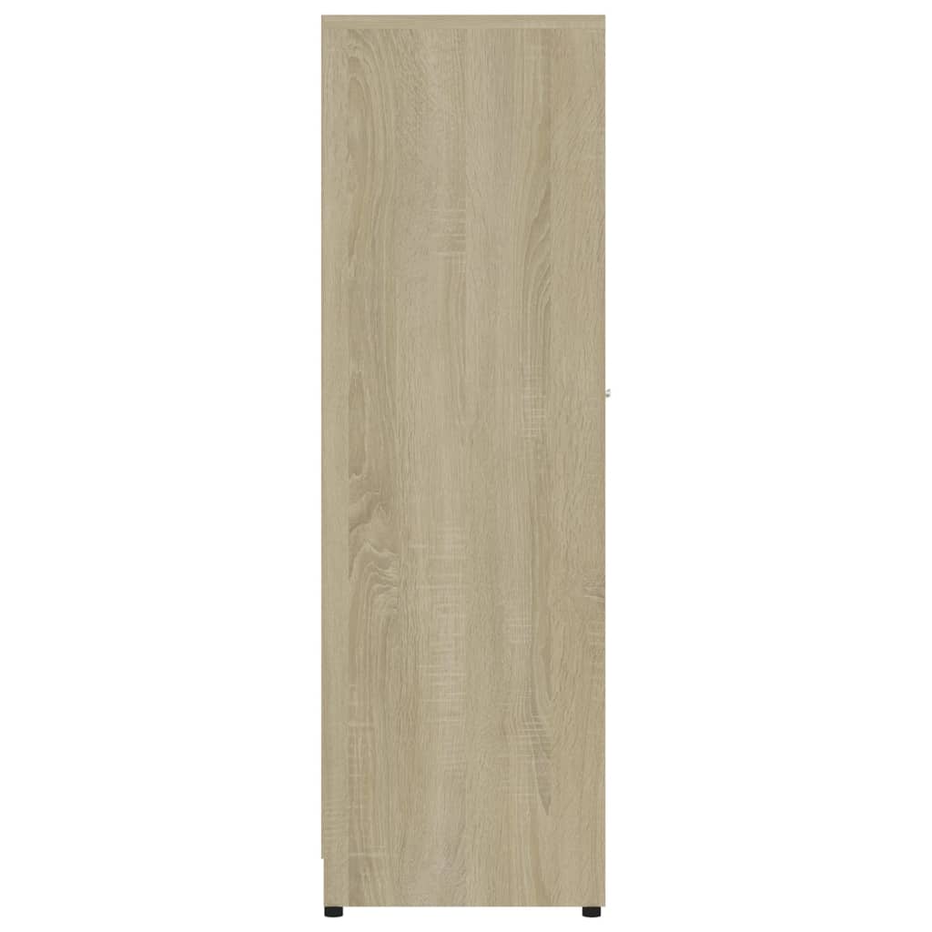 Badkamerkast 30x30x95 cm bewerkt hout bruin eikenkleur