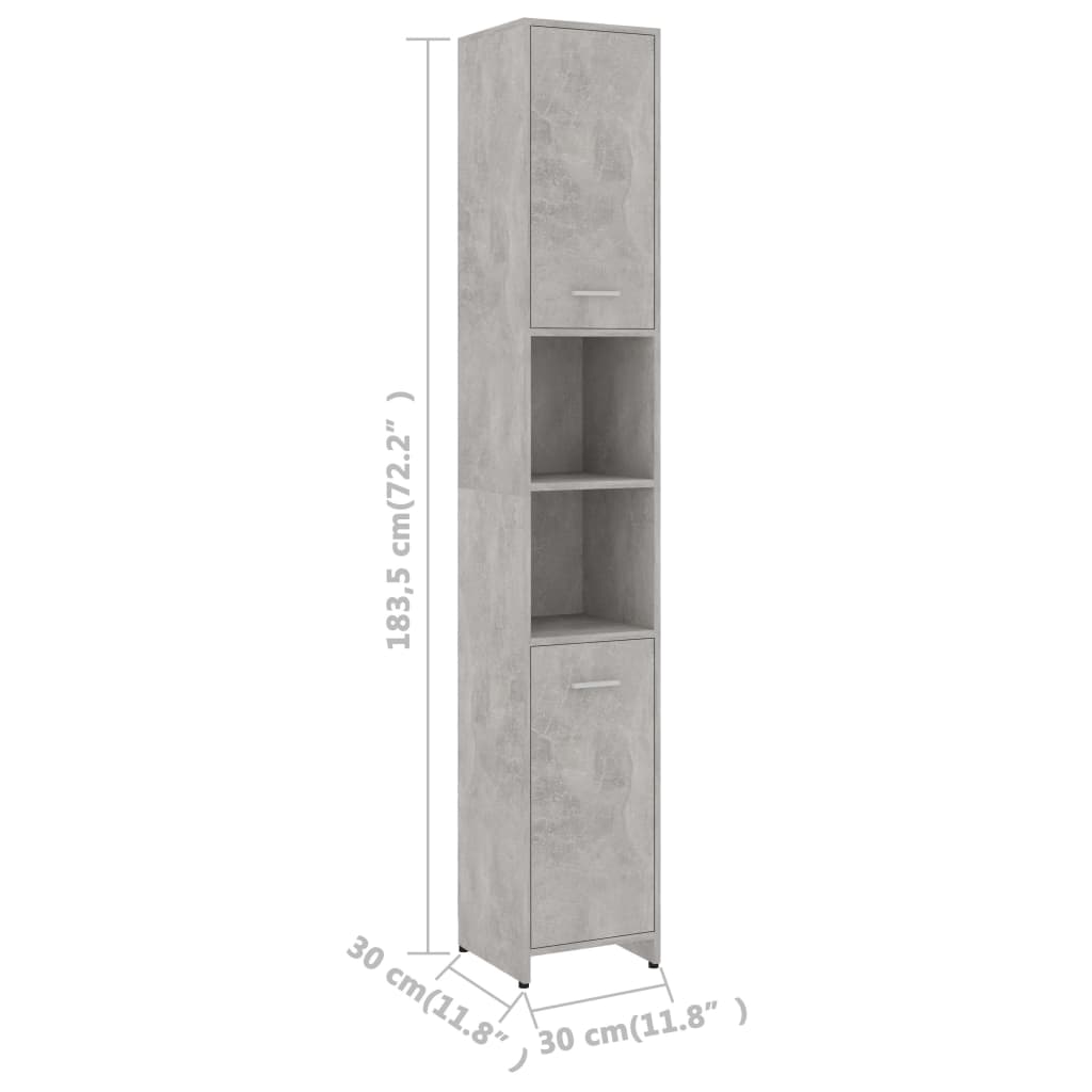 Badkamerkast 30x30x183,5 cm bewerkt hout