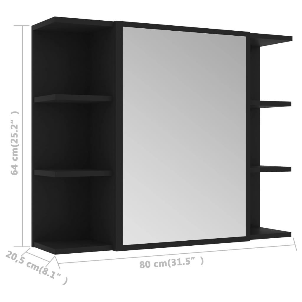 Badkamerspiegelkast 80x20,5x64 cm bewerkt hout