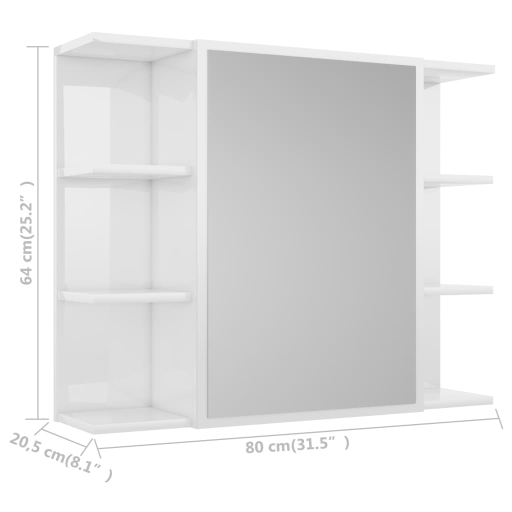 Badkamerspiegelkast 80x20,5x64 cm bewerkt hout