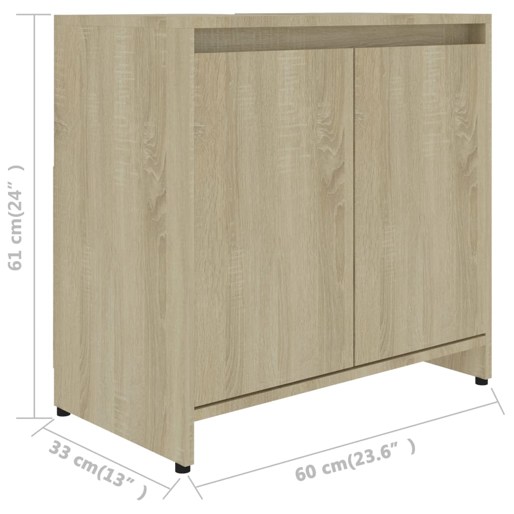 Badkamerkast 60x33x61 cm bewerkt hout