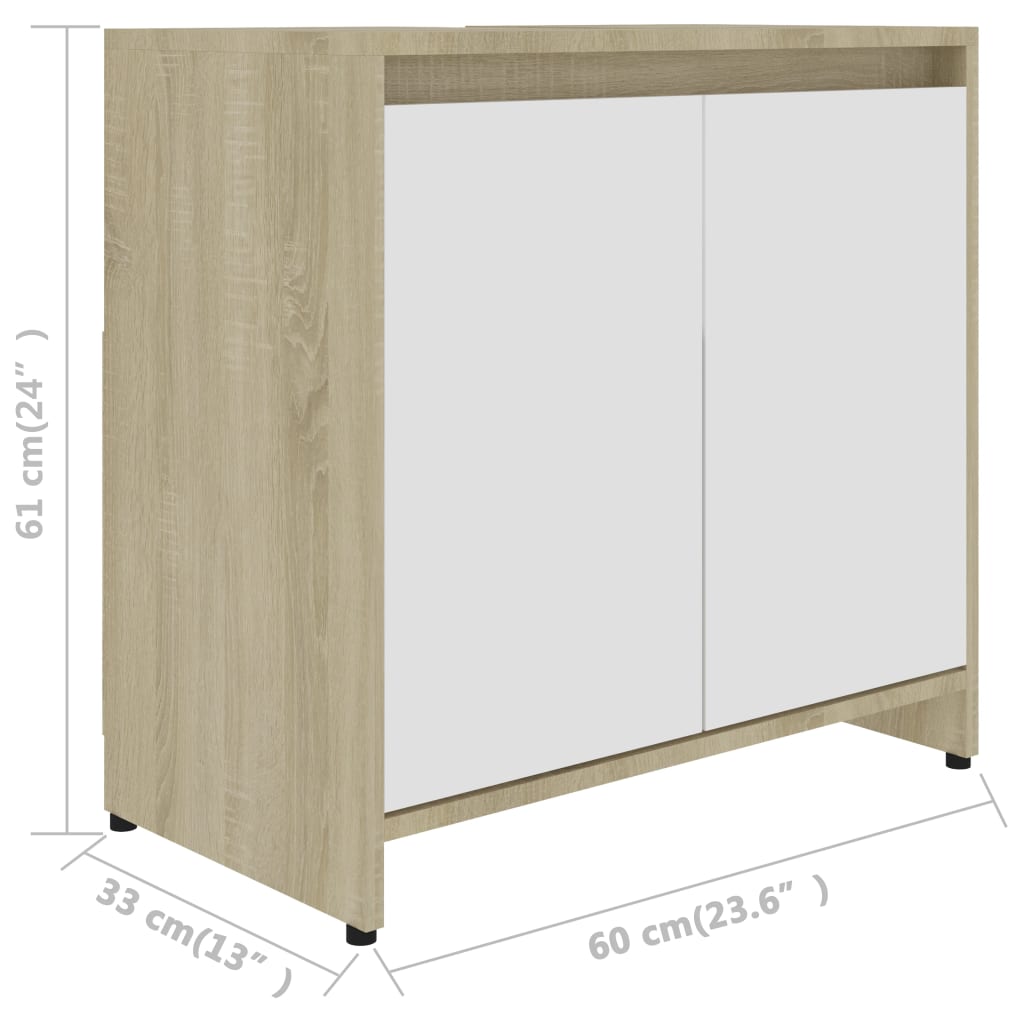 Badkamerkast 60x33x61 cm bewerkt hout