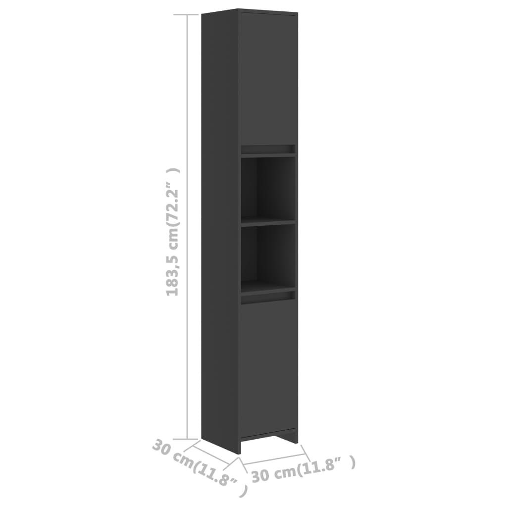 Badkamerkast 30x30x183,5 cm bewerkt hout