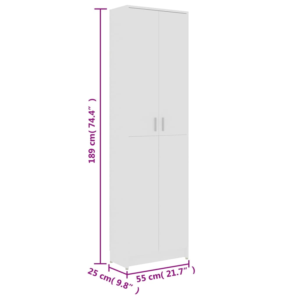 Gangkast 55x25x189 cm bewerkt hout