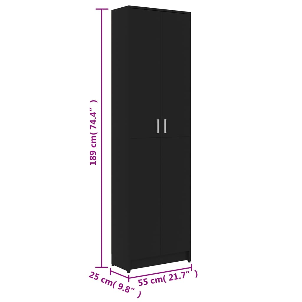 Gangkast 55x25x189 cm bewerkt hout