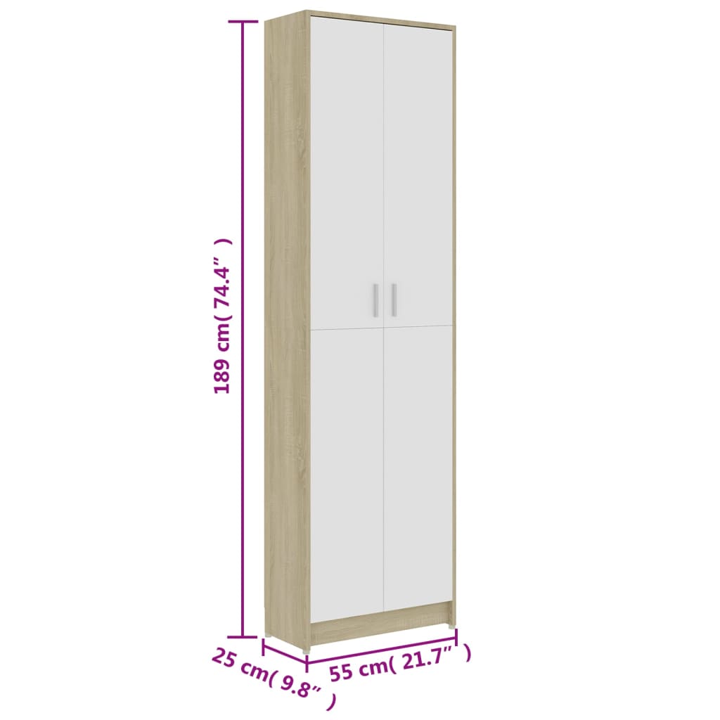 Gangkast 55x25x189 cm bewerkt hout