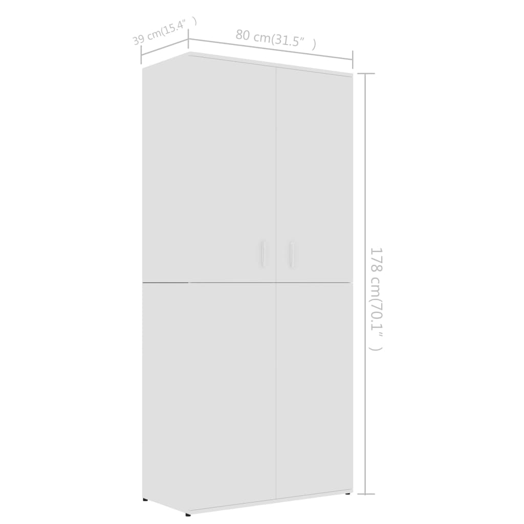 Schoenenkast 80x39x178 cm bewerkt hout