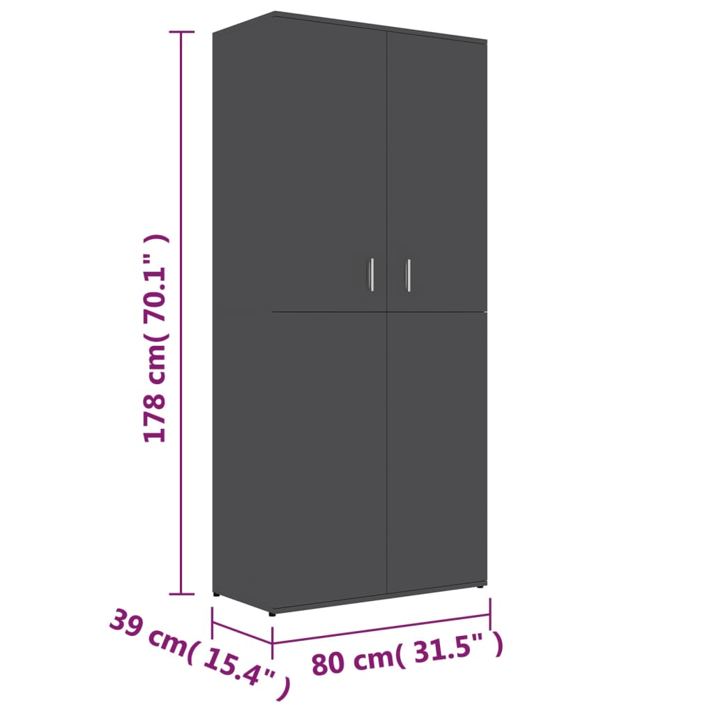 Schoenenkast 80x39x178 cm bewerkt hout