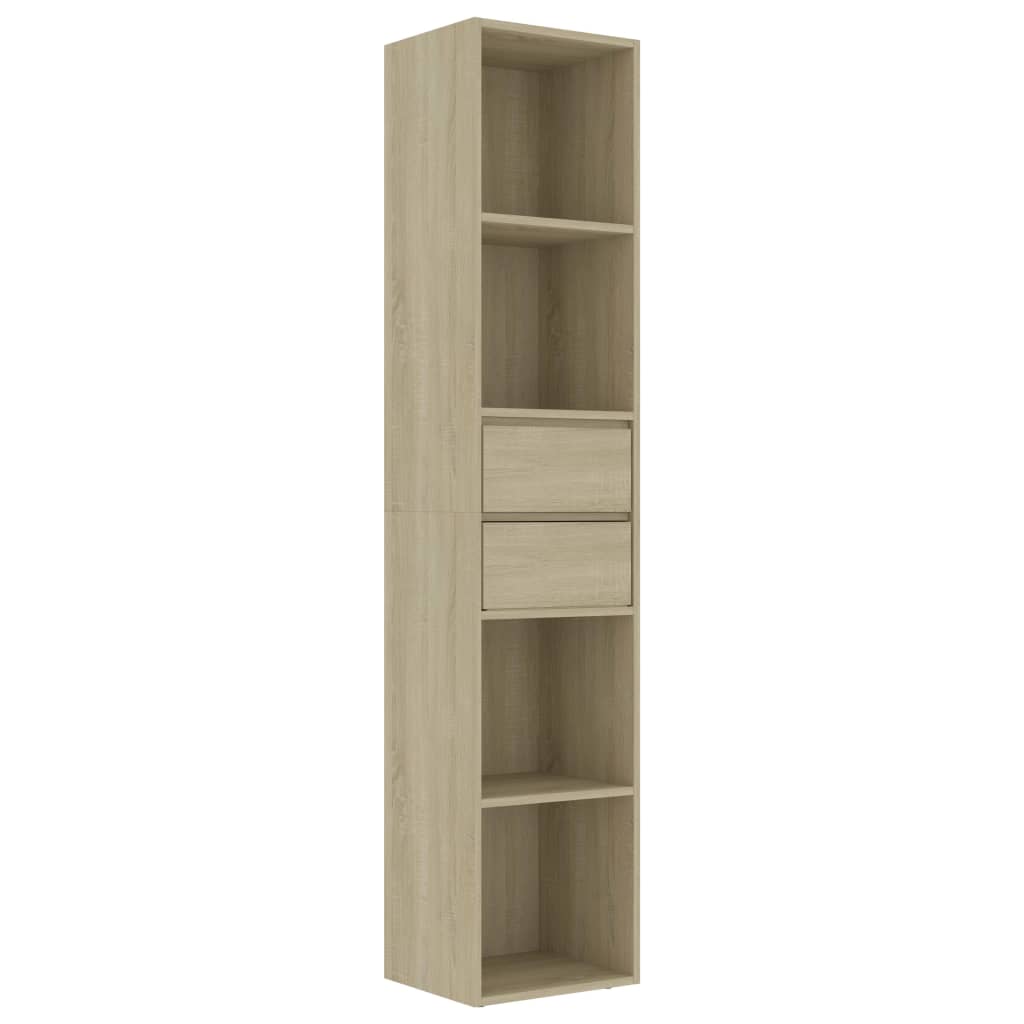 Boekenkast 36x30x171 cm bewerkt hout eikenkleurig