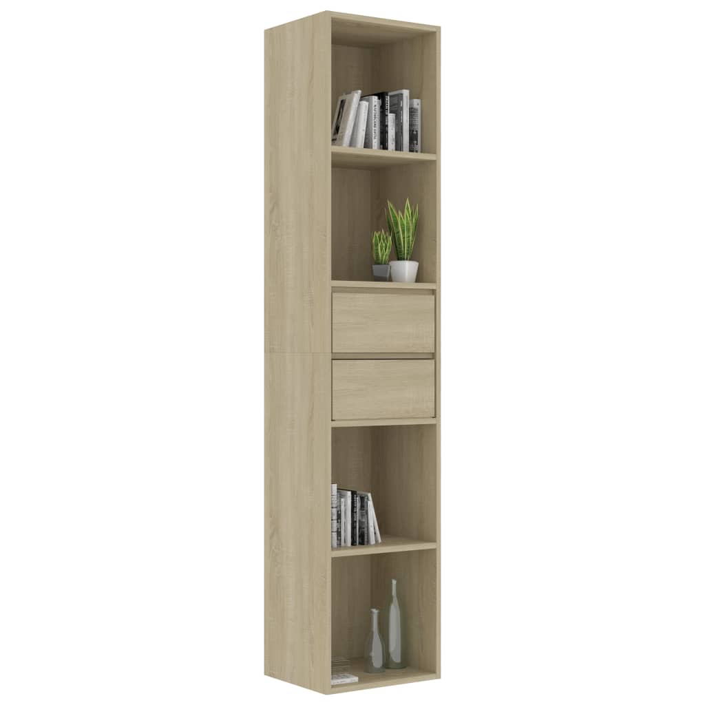 Boekenkast 36x30x171 cm bewerkt hout eikenkleurig