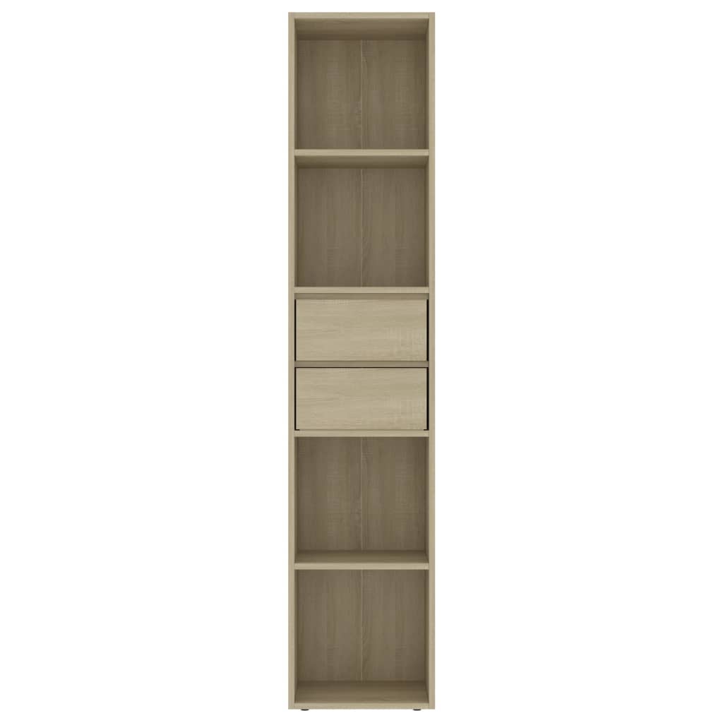 Boekenkast 36x30x171 cm bewerkt hout eikenkleurig