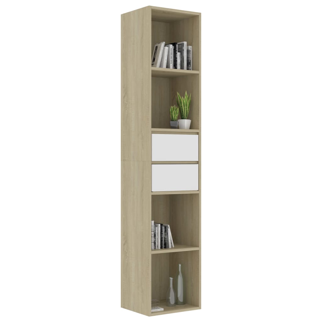 Boekenkast 36x30x171 cm bewerkt hout eikenkleurig