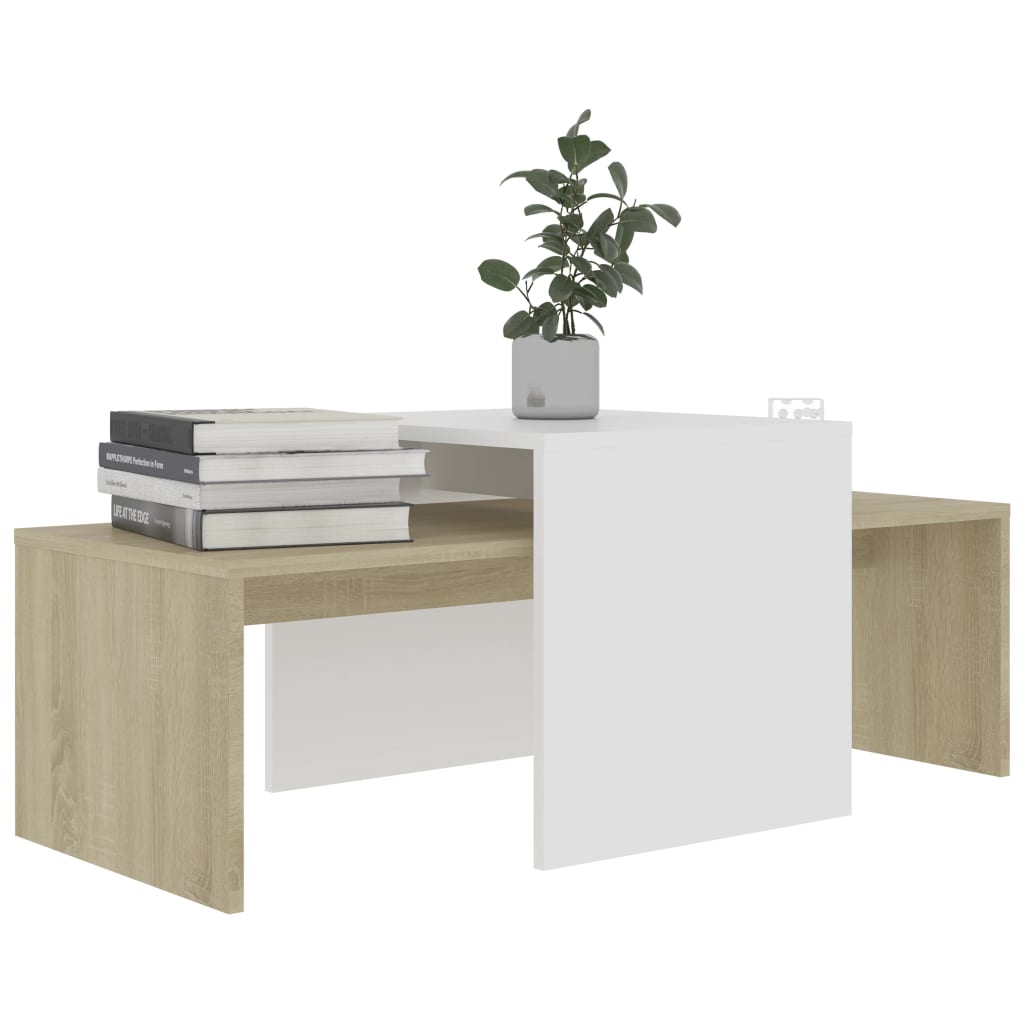 Salontafelset 100x48x40 cm bewerkt hout