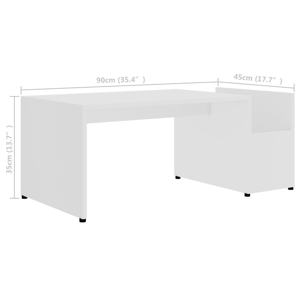 Salontafel 90x45x35 cm bewerkt hout