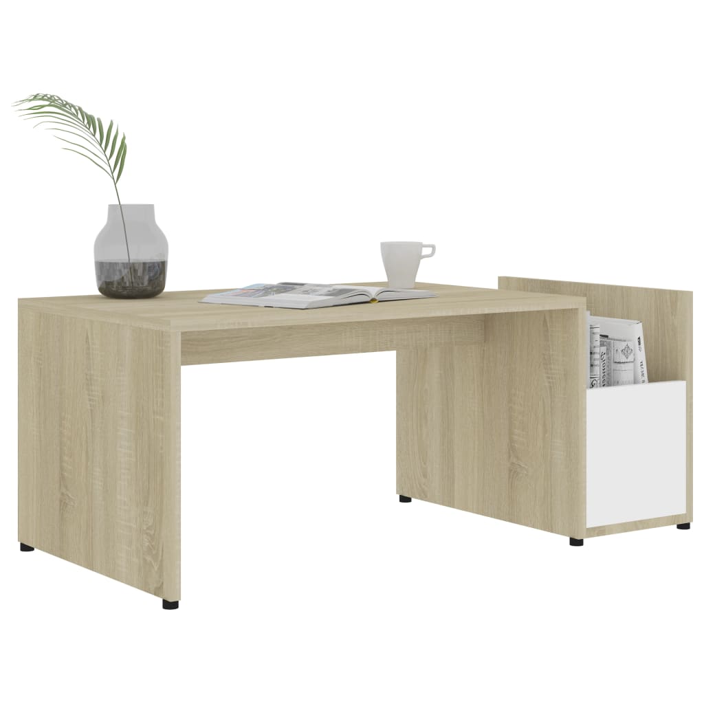 Salontafel 90x45x35 cm bewerkt hout hoogglans grijs