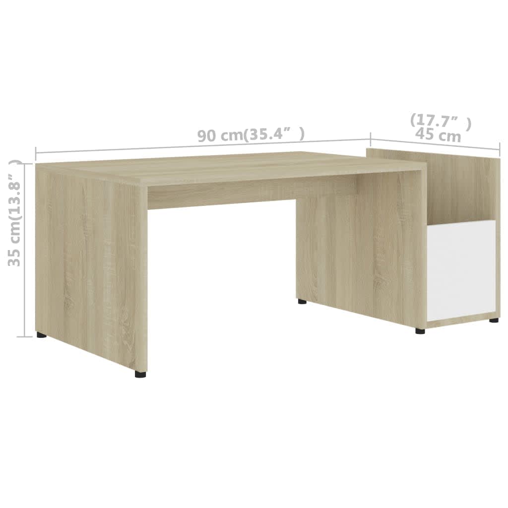 Salontafel 90x45x35 cm bewerkt hout