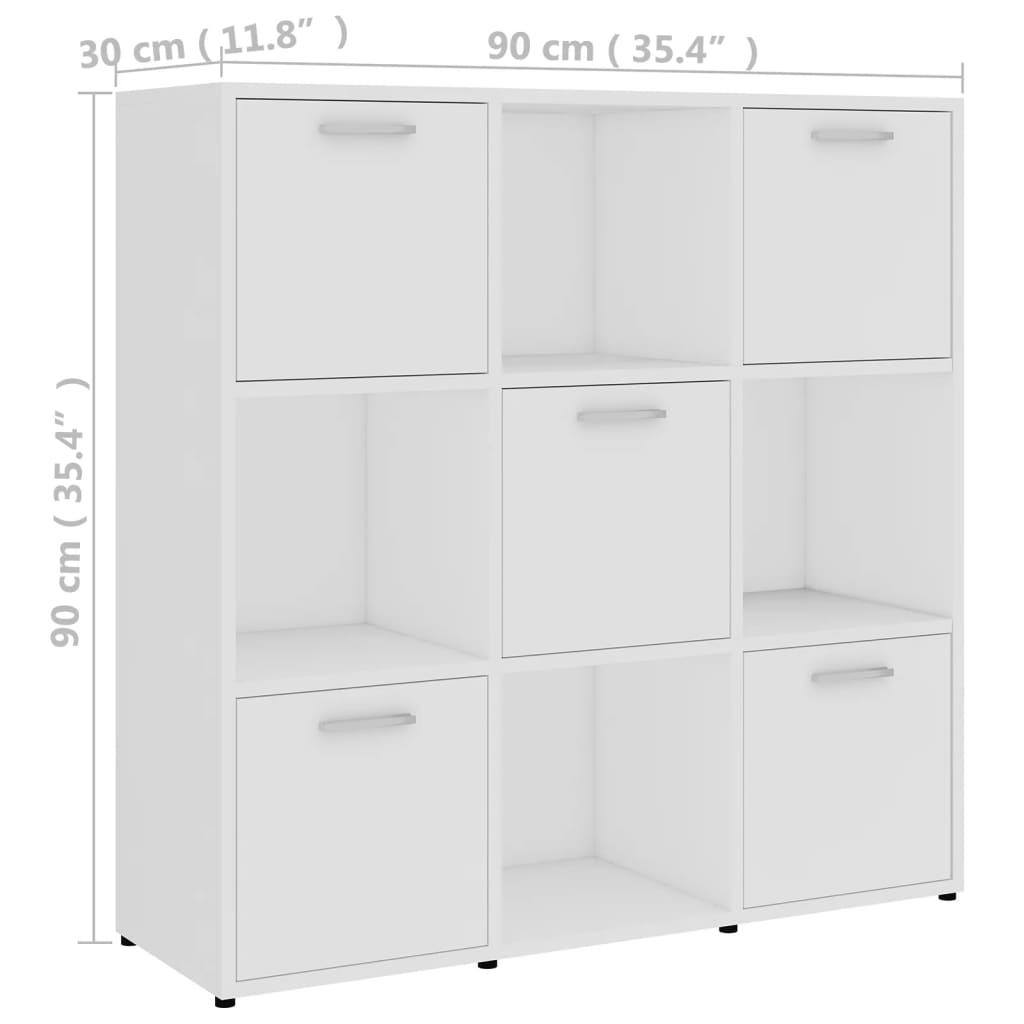 Boekenkast 90x30x90 cm bewerkt hout