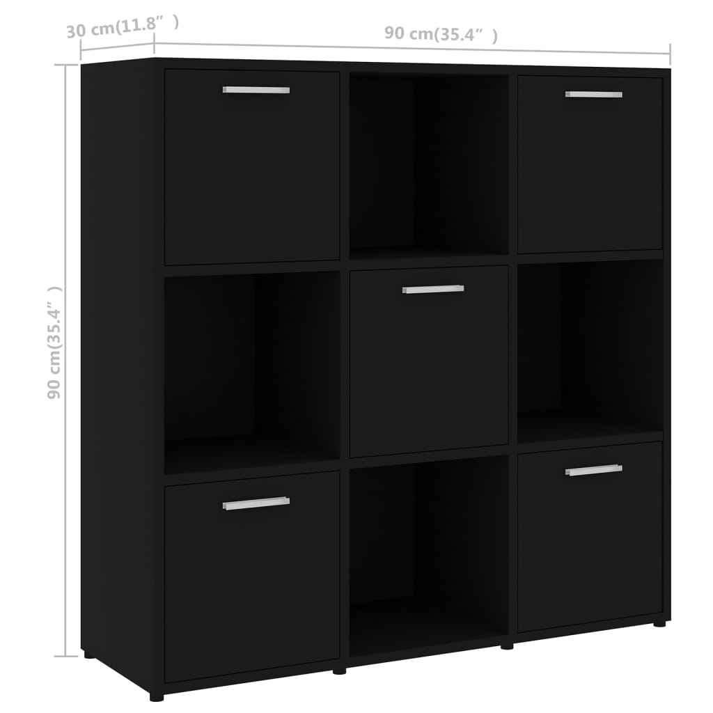 Boekenkast 90x30x90 cm bewerkt hout eikenkleurig