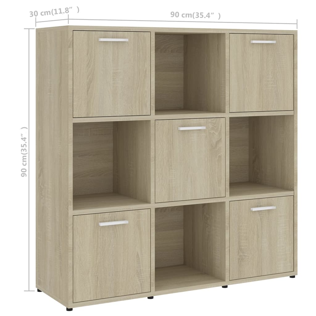 Boekenkast 90x30x90 cm bewerkt hout