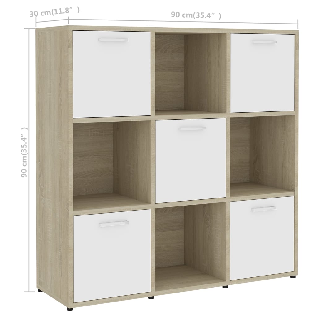 Boekenkast 90x30x90 cm bewerkt hout