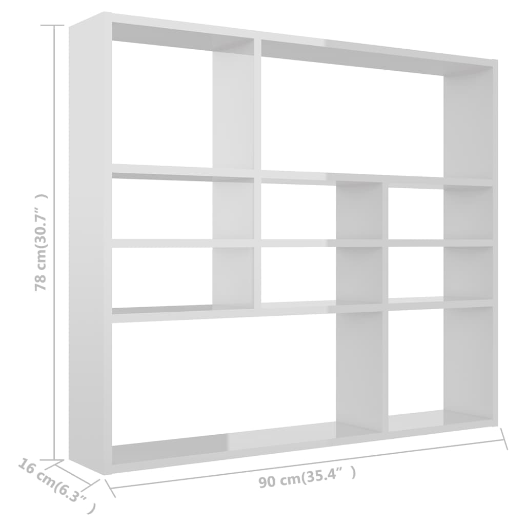 Wandschap 90x16x78 cm bewerkt hout eikenkleurig