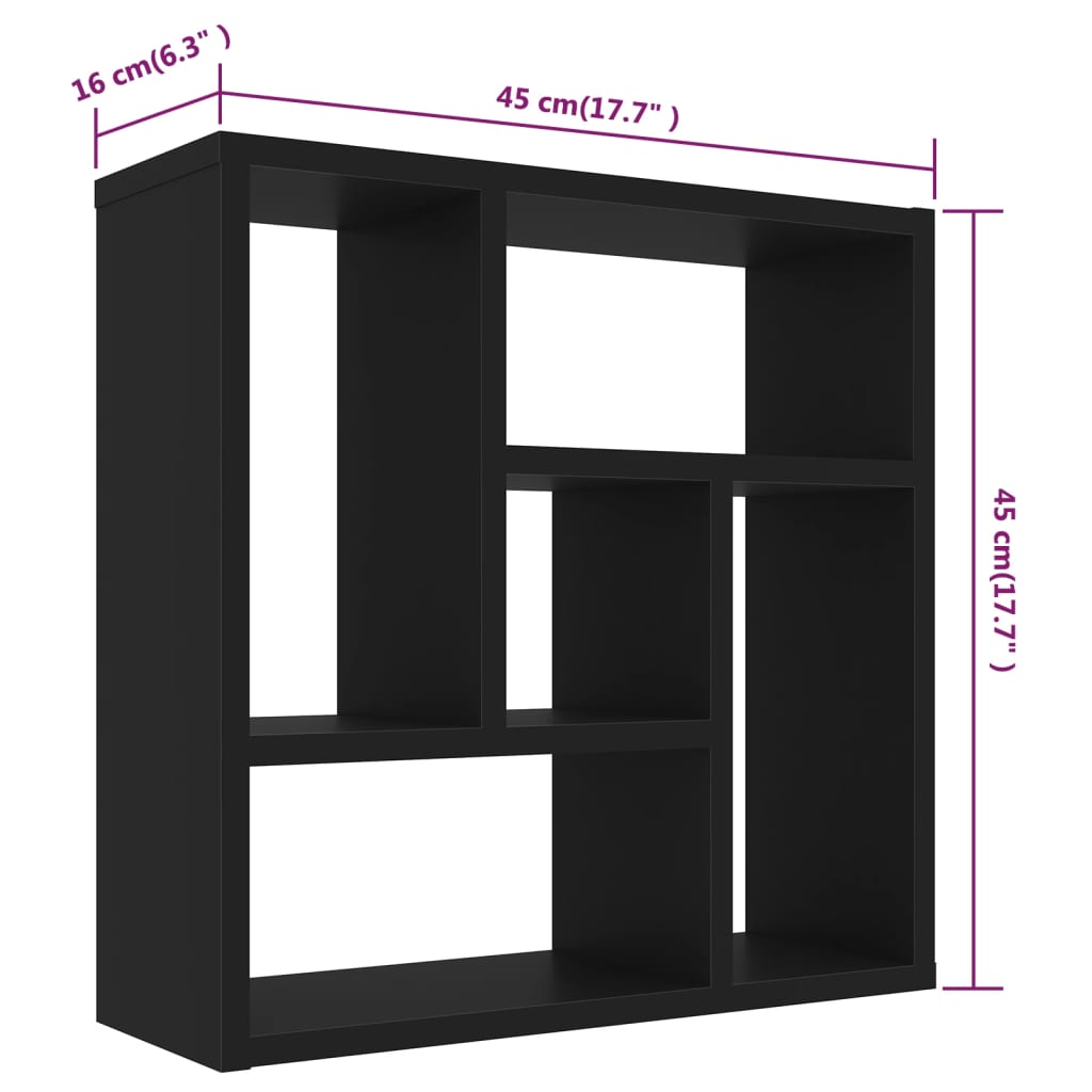 Wandschap 45,1x16x45,1 cm bewerkt hout