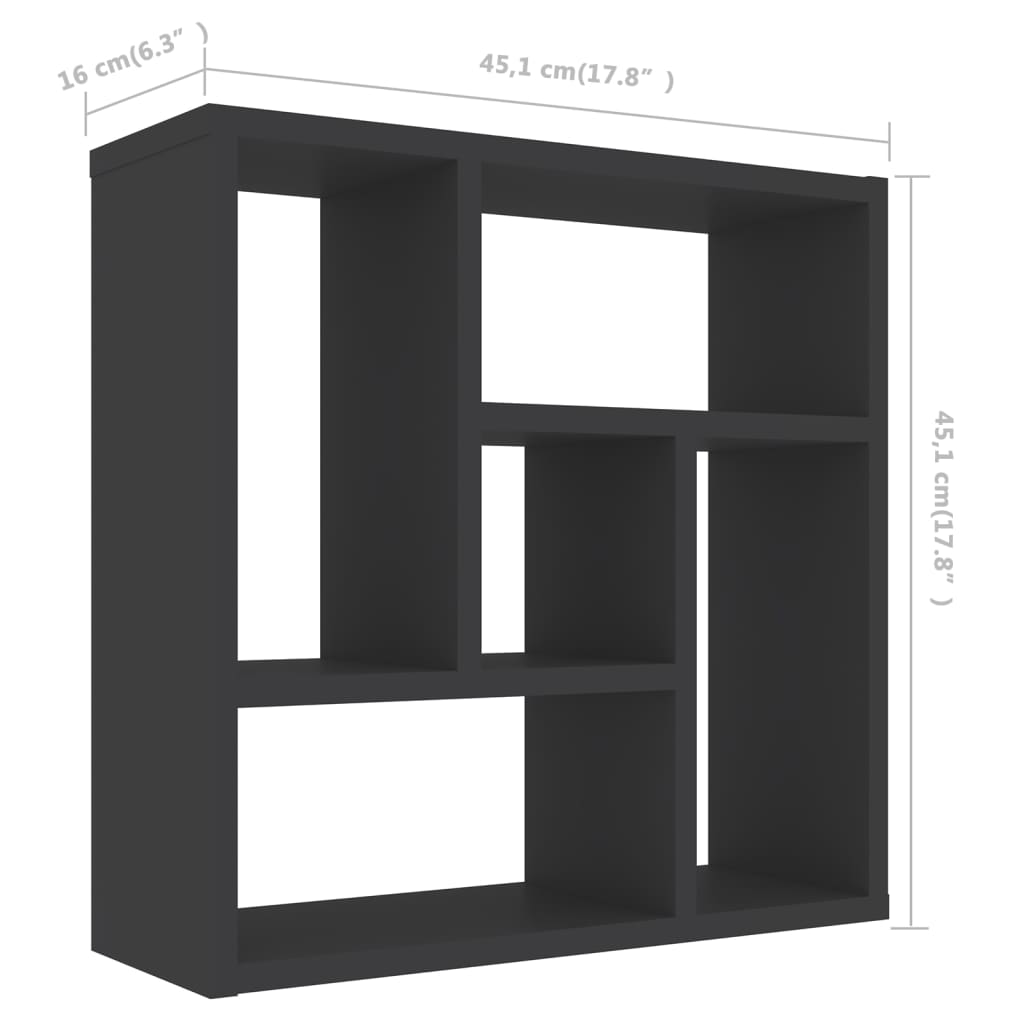 Wandschap 45,1x16x45,1 cm bewerkt hout