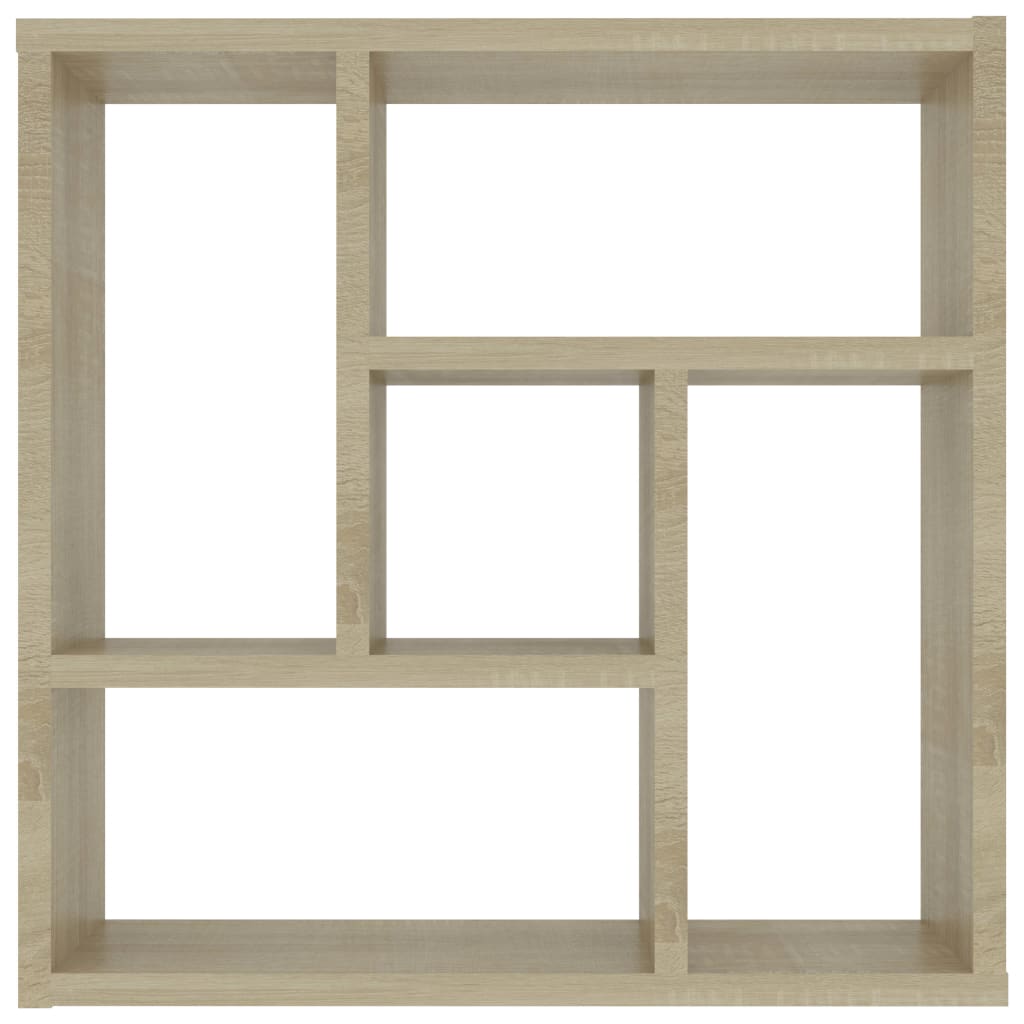 Wandschap 45x16x45 cm bewerkt hout artisanaal eikenkleurig