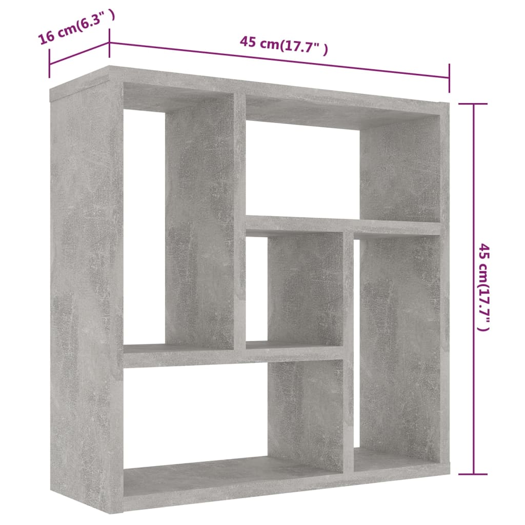 Wandschap 45,1x16x45,1 cm bewerkt hout