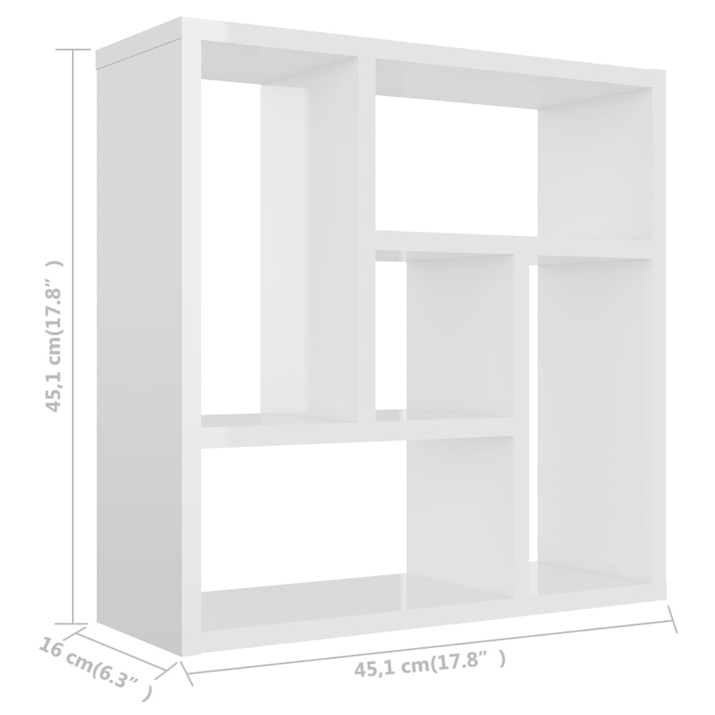 Wandschap 45,1x16x45,1 cm bewerkt hout