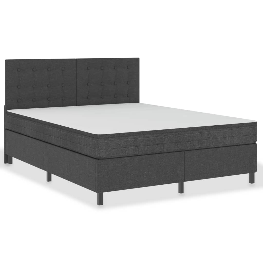 Boxspring stof donkergrijs 180x200 cm