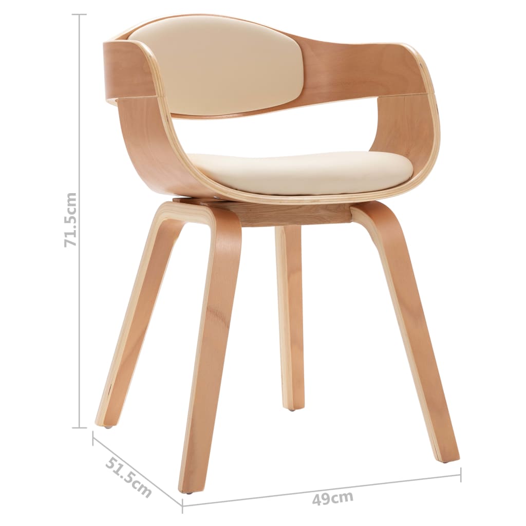 Eetkamerstoelen 6 st gebogen hout stof