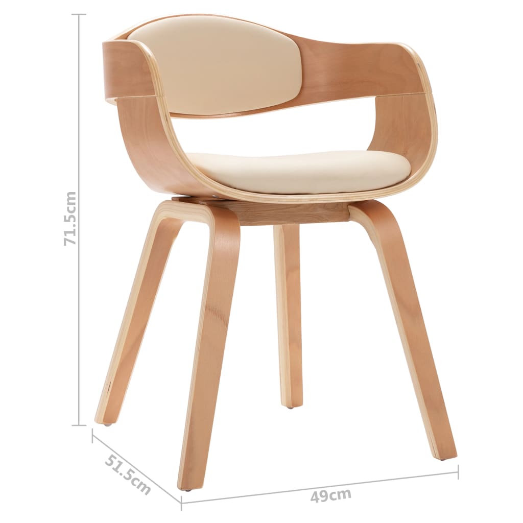 Eetkamerstoelen 2 st gebogen hout stof