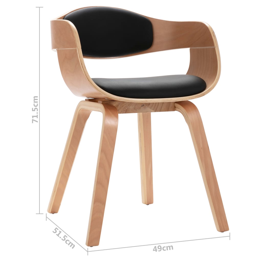 Eetkamerstoelen 6 st gebogen hout stof