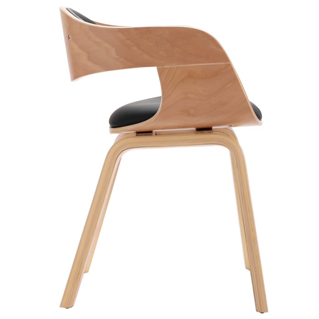 Eetkamerstoelen 2 st gebogen hout kunstleer