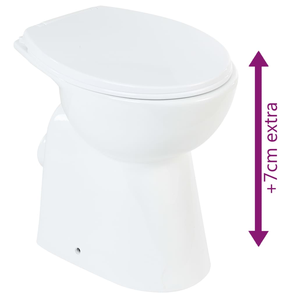 Toilet verhoogd 7 cm soft-close randloos keramiek