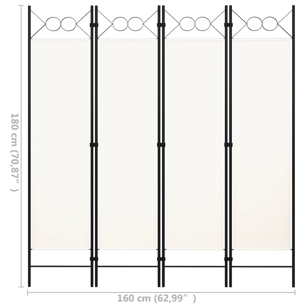 Kamerscherm met 4 panelen 160x180 cm