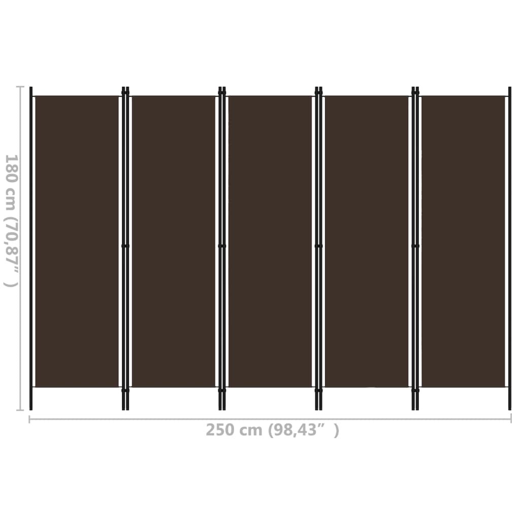 Kamerscherm met 5 panelen 250x180 cm