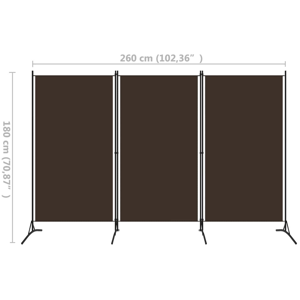 Kamerscherm met 3 panelen 260x180 cm