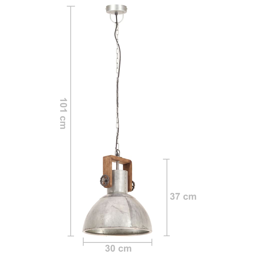 Hanglamp industrieel rond 25 W E27 40 cm wit