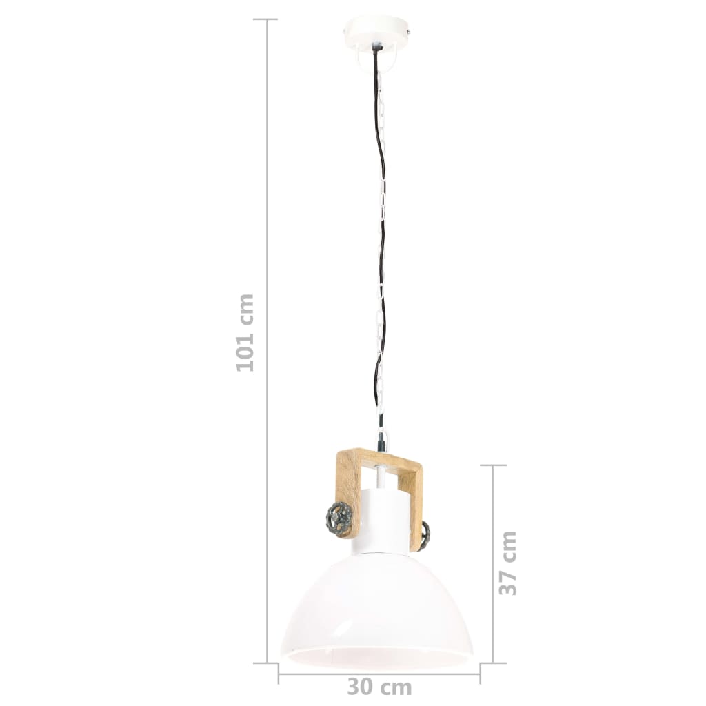 Hanglamp industrieel rond 25 W E27 40 cm wit