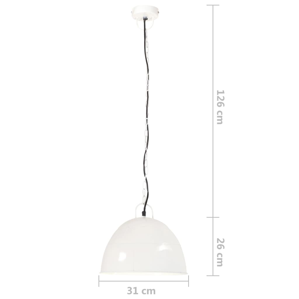 Hanglamp industrieel vintage rond 25 W E27 41 cm wit