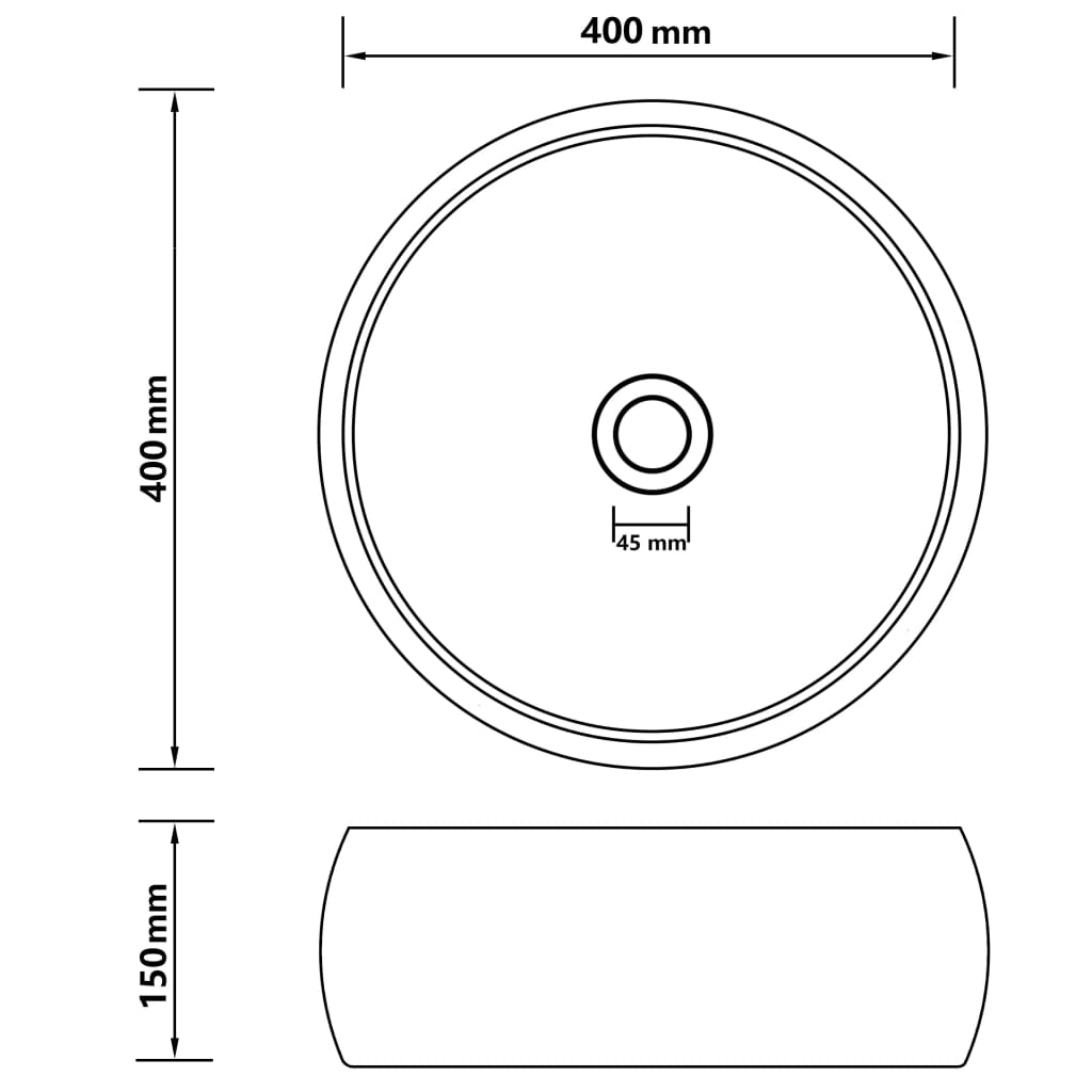 Wastafel rond 40x15 cm keramiek lichtgroen