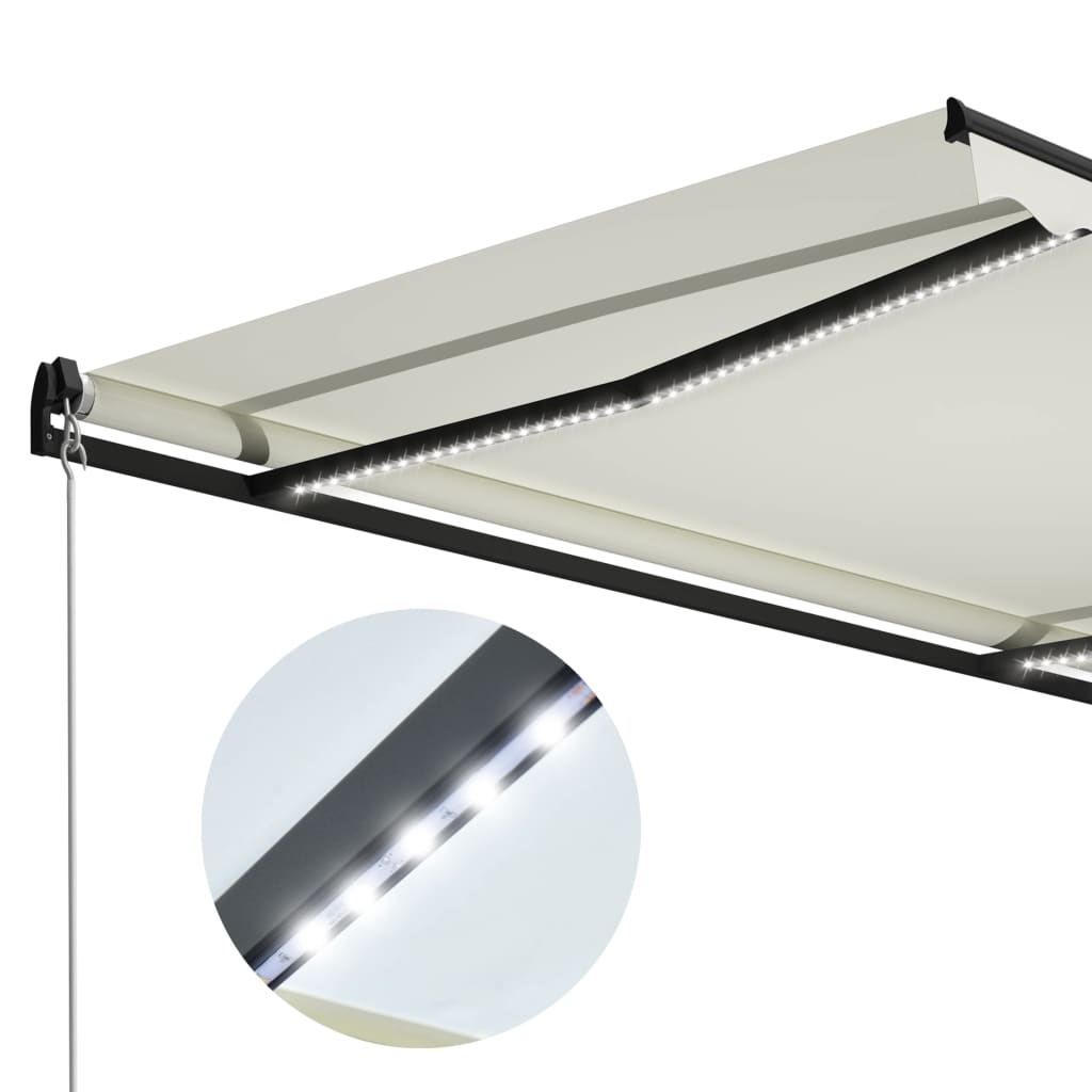 Luifel handmatig uittrekbaar met LED 350x250 cm