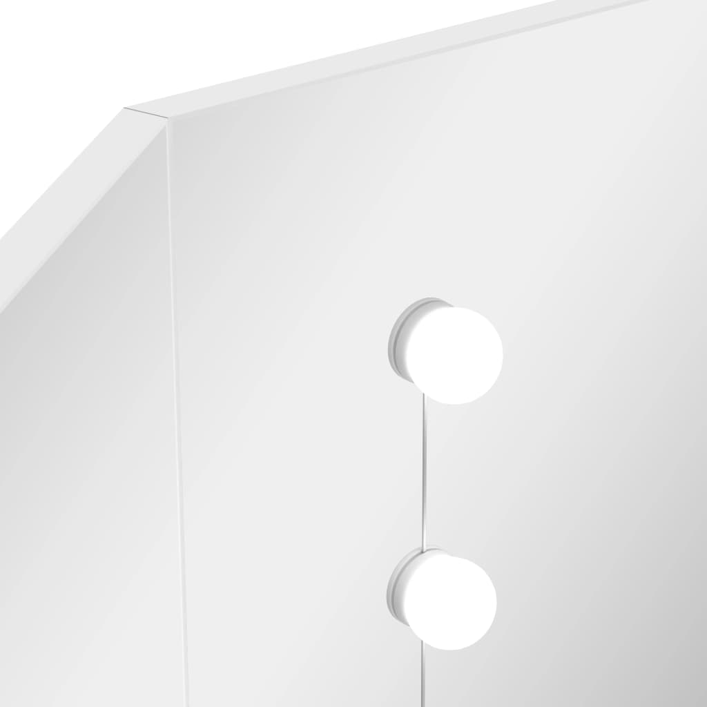 Hoekkaptafel met LED 111x54x141,5 cm