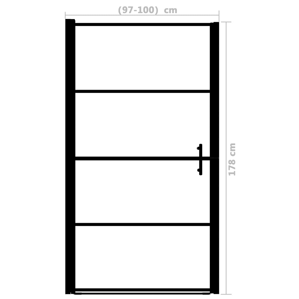 Douchedeur 91x195 cm gehard glas