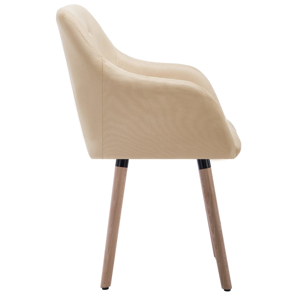 Eetkamerstoelen 2 st stof crèmekleurig