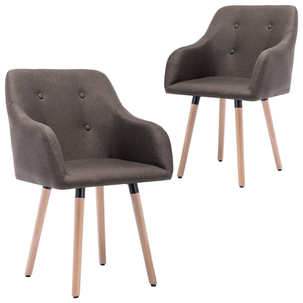 Eetkamerstoelen 2 st stof crèmekleurig