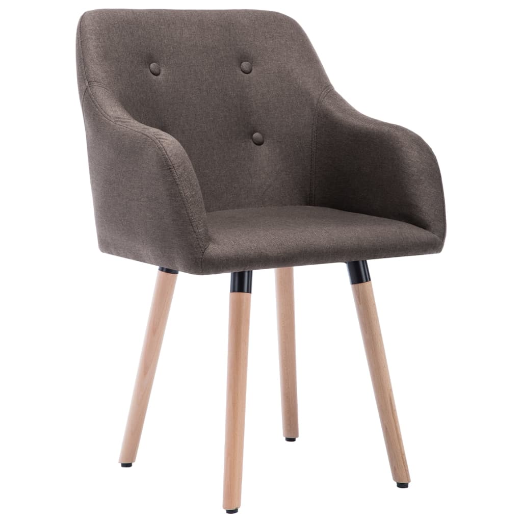 Eetkamerstoelen 2 st stof crèmekleurig