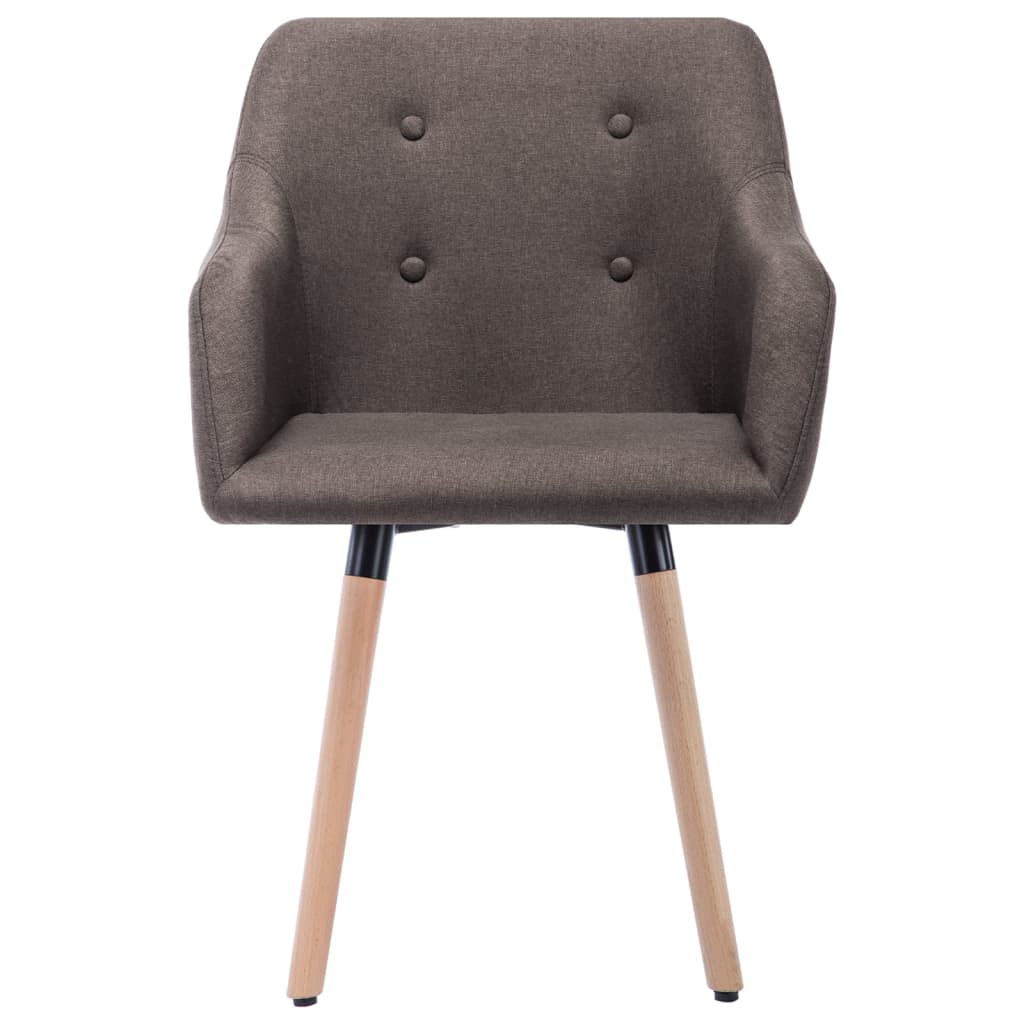 Eetkamerstoelen 2 st stof crèmekleurig